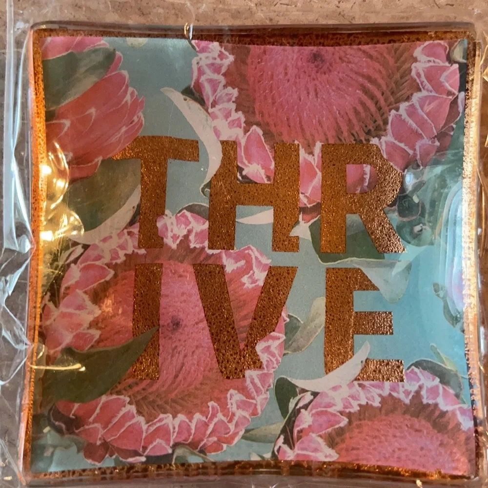 Studio Oh! Glass Trinket Dish: Thrive